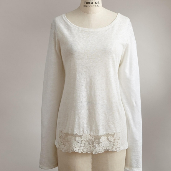 ♥️LAST ONE♥️🌿LINEN LACE TOP🌿 - Picture 3 of 5